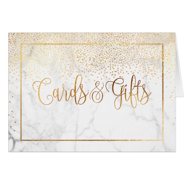 PixDezines Faux Gold Confetti/Cards+Cards Sign. (Voorkant Horizontaal)