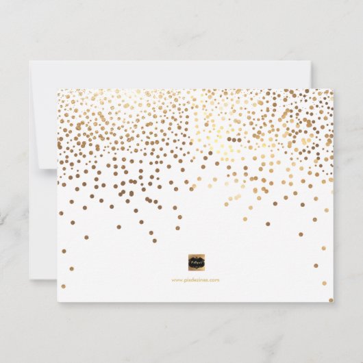 PixDezines Faux Gold Confetti/Hart/Opslagdatum Save The Date (Achterkant)