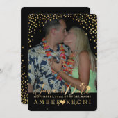 PixDezines Faux Gold Confetti/Hart/Opslagdatum Save The Date (Voorkant / Achterkant)
