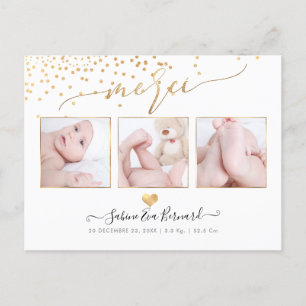 PixDezines Faux Gold Confetti/Remerciements Briefkaart