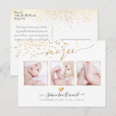 PixDezines Faux Gold Confetti/Remerciements Briefkaart (Voorkant / Achterkant)
