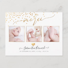 PixDezines Faux Gold Confetti/Remerciements Briefkaart