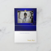 PixDezines Faux Gold Confetti, Royal Blu Bedankt (Binnen)