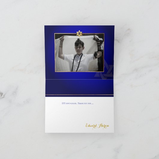 PixDezines Faux Gold Confetti, Royal Blu Bedankt (Binnen)