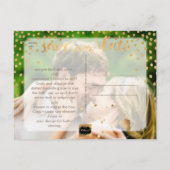 PixDezines faux gold/confetti/save datum/DIY kleur Aankondigingskaart (Achterkant)