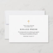 PixDezines Faux Gold Cross Bereavement Hartelijk d Bedankkaart (Voorkant)