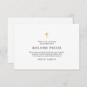 PixDezines Faux Gold Cross Bereavement Hartelijk d Bedankkaart (Voorkant / Achterkant)