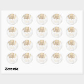 PixDezines Faux Gold Crystal Kroonluchter Marmer Ronde Sticker (Vel)
