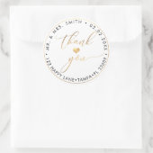 PixDezines FAUX GOLD, DANK U + HART Ronde Sticker (Tas)