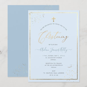 PixDezines Faux Gold DIY Color Christening Kaart