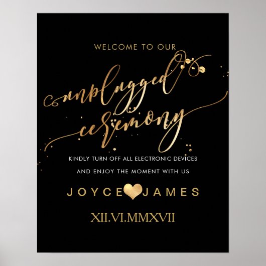 PixDezines Faux Gold/DIY #UNPLUGGED CEREMONY Poster (Voorkant)