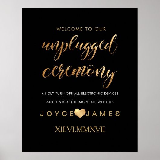 PixDezines Faux Gold/DIY #UNPLUGGED CEREMONY Poster (Voorkant)
