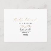 PixDezines Faux Gold Elegante Kalligrafie RSVP Uitnodiging Briefkaart (Achterkant)
