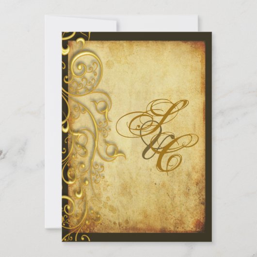 PixDezines  FAUX GOLD FILIGREE DIY GRORDER Kaart (Voorkant)