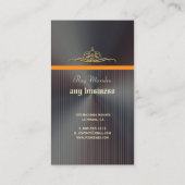 PixDezines Faux Gold Filigree+Pinstripes Monogram Visitekaartje (Achterkant)