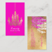 PixDezines Faux Gold Foil chandelier/DIY Color Visitekaartje (Voorkant / Achterkant)
