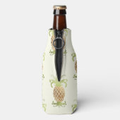 PixDezines Faux Gold Folie Ananas Patroon Flesjeskoeler (Fles Achterkant)