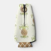 PixDezines Faux Gold Folie Ananas Patroon Flesjeskoeler (Achterkant)