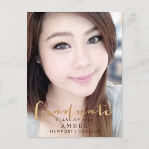 PixDezines Faux Gold Fun Font/Afstuderen foto Aankondigingskaart