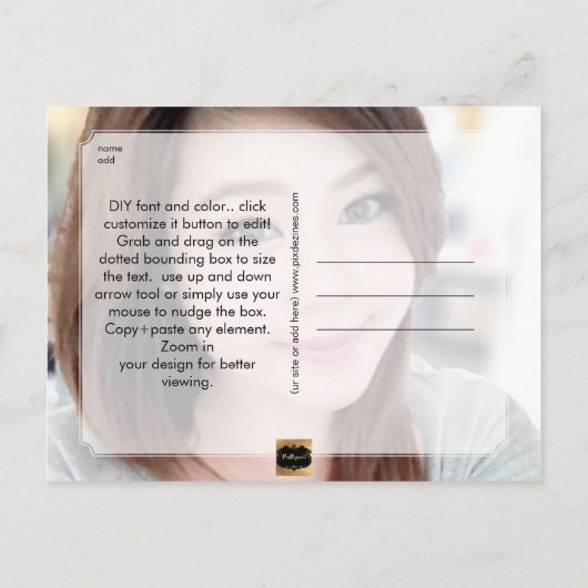 PixDezines Faux Gold Fun Font/Afstuderen foto Aankondigingskaart (Achterkant)