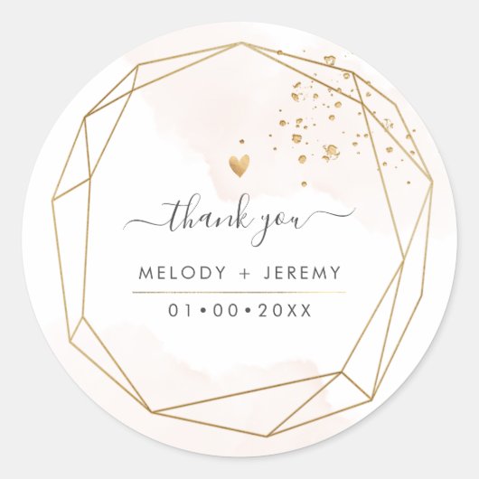 PixDezines Faux Gold Gem Stone Facet Lijst Ronde Sticker (Voorkant)