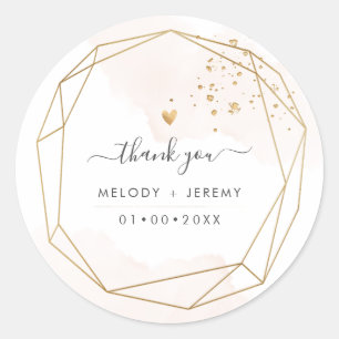 PixDezines Faux Gold Gem Stone Facet Lijst Ronde Sticker