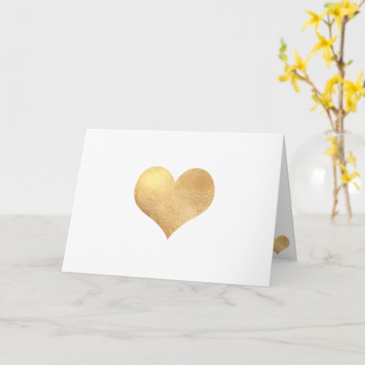 PixDezines Faux Gold Heart/DIY-bericht Kaart (Gele Bloem)