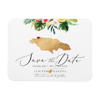 PixDezines Faux Gold Jamaica Map Magnet Magneet