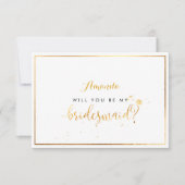 PixDezines Faux Gold, je wordt mijn bruidsmeisje Kaart (Voorkant)