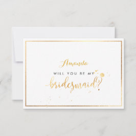PixDezines Faux Gold, je wordt mijn bruidsmeisje Kaart