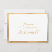 PixDezines Faux Gold, je wordt mijn bruidsmeisje Kaart (Voorkant)