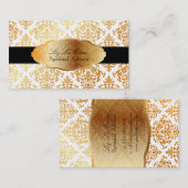 PixDezines faux gold Josephine Damask/DIY kleur Visitekaartje (Voorkant / Achterkant)