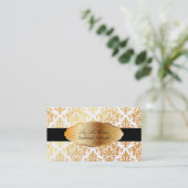PixDezines faux gold Josephine Damask/DIY kleur Visitekaartje (Staand voorkant)