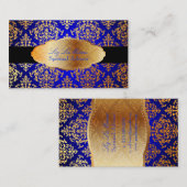 PixDezines faux gold Josephine Damask/DIY kleur Visitekaartje (Voorkant / Achterkant)