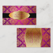 PixDezines faux gold Josephine Damask/DIY kleur Visitekaartje (Voorkant / Achterkant)