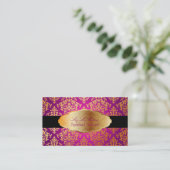 PixDezines faux gold Josephine Damask/DIY kleur Visitekaartje (Staand voorkant)