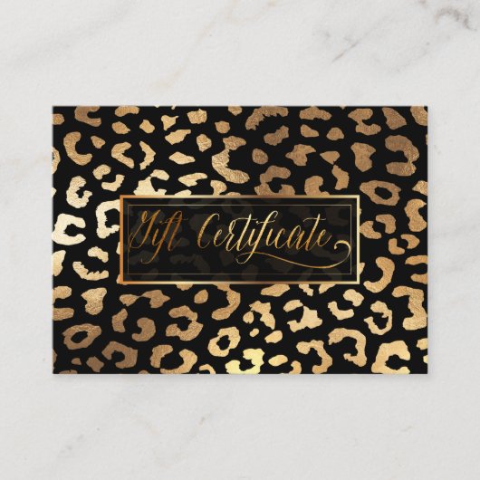 PixDezines Faux Gold Leopard/Cadeaubon Kortingskaartje (Voorkant)