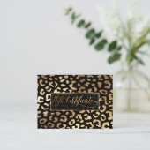 PixDezines Faux Gold Leopard/Cadeaubon Kortingskaartje (Staand voorkant)