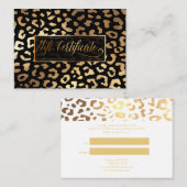 PixDezines Faux Gold Leopard/Cadeaubon Kortingskaartje (Voorkant / Achterkant)