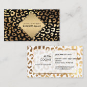 PixDezines Faux Gold Leopard Spots/DIY kleur Visitekaartje (Voorkant / Achterkant)