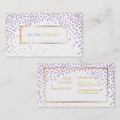 PixDezines faux gold+lila sprenkelingen Visitekaartje (Voorkant / Achterkant)