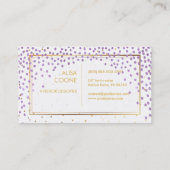 PixDezines faux gold+lila sprenkelingen Visitekaartje (Achterkant)