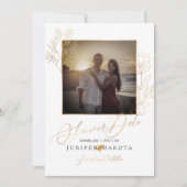 PixDezines Faux Gold Lisianthus + Delicate tak Kaart (Voorkant)