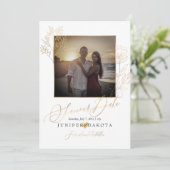 PixDezines Faux Gold Lisianthus + Delicate tak Kaart (Staand voorkant)