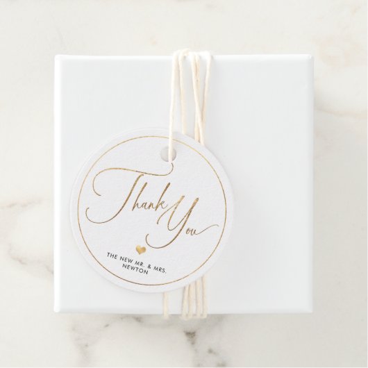 PixDezines Faux Gold Luxe Calligrafie Hartelijk da Bedankjes Labels (In situ)