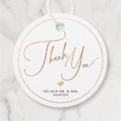 PixDezines Faux Gold Luxe Calligrafie Hartelijk da Bedankjes Labels (Voorkant)