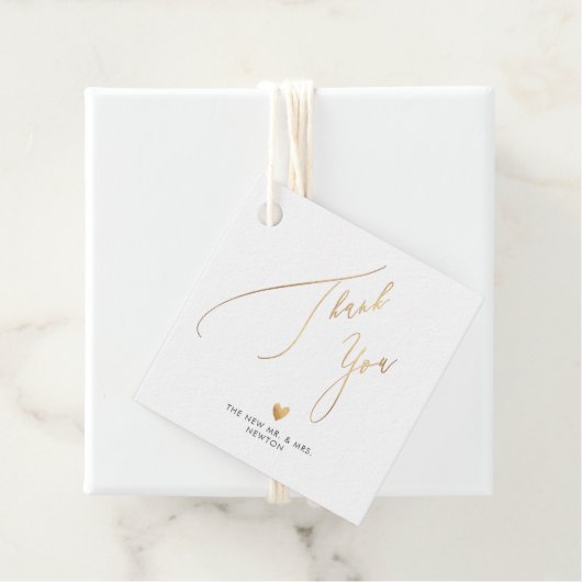 PixDezines Faux Gold Luxe Calligrafie Hartelijk da Bedankjes Labels (In situ)