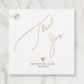 PixDezines Faux Gold Luxe Calligrafie Hartelijk da Bedankjes Labels (Voorkant)