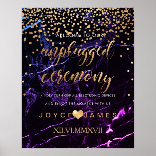 PixDezines Faux Gold/MARBLE #UNPLUGGED CEREMONIE Poster (Voorkant)