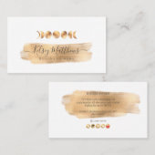 PixDezines Faux Gold Moon Phases Visitekaartje (Voorkant / Achterkant)